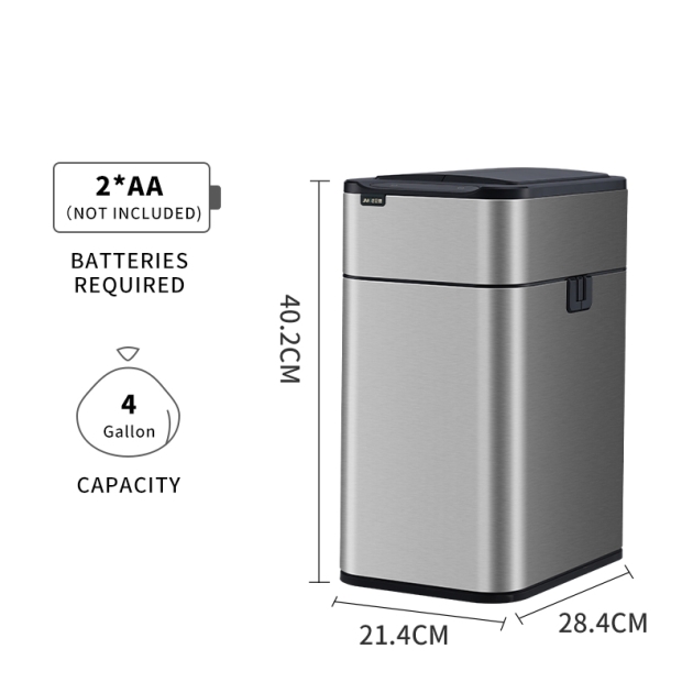 Large capacity bidirectional open lid intelligent garbage bin