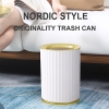 Nordic simple style thickened striped waste paper trash can