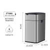 Stainless steel medium-sized bidirectional open lid intelligent sensing garbage bin