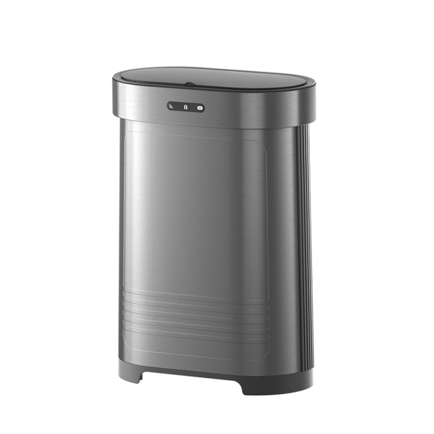 Foldable large capacity induction stainless steel trash can