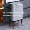 High footed double bucket hand press trash can