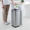 Stainless steel hotel square waste paper basket garbage bin