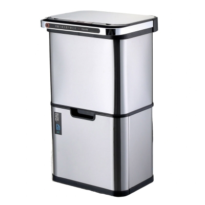 Double layer classification kitchen intelligent garbage bin