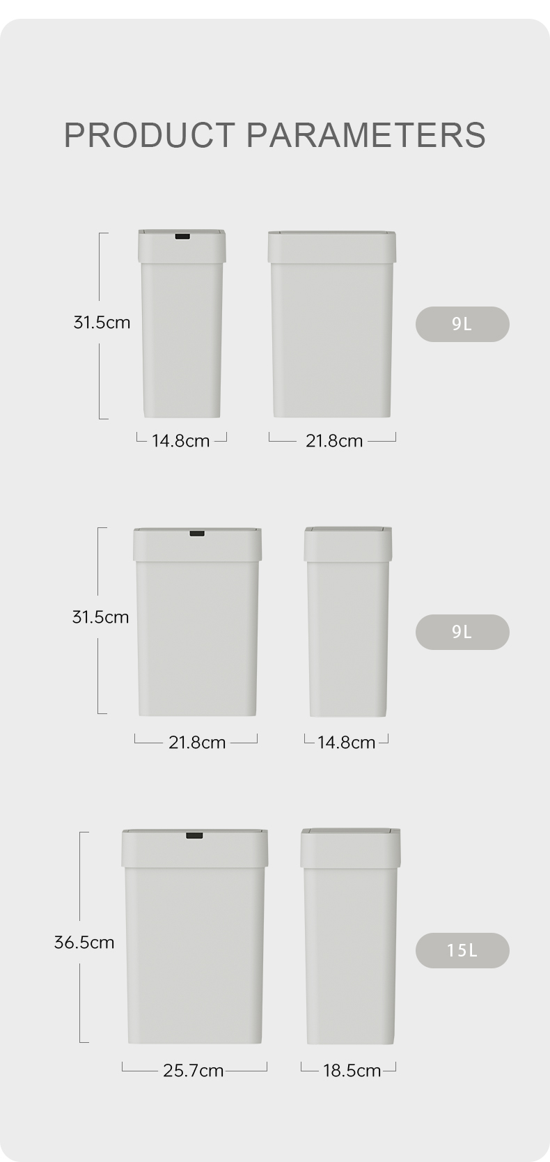 Plastic Smart Sensor Trash Can